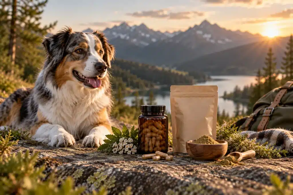 Hund mit Narhungsergänzung